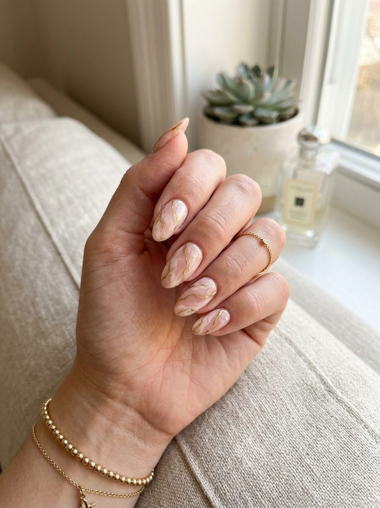 Pink and Gold Marble
