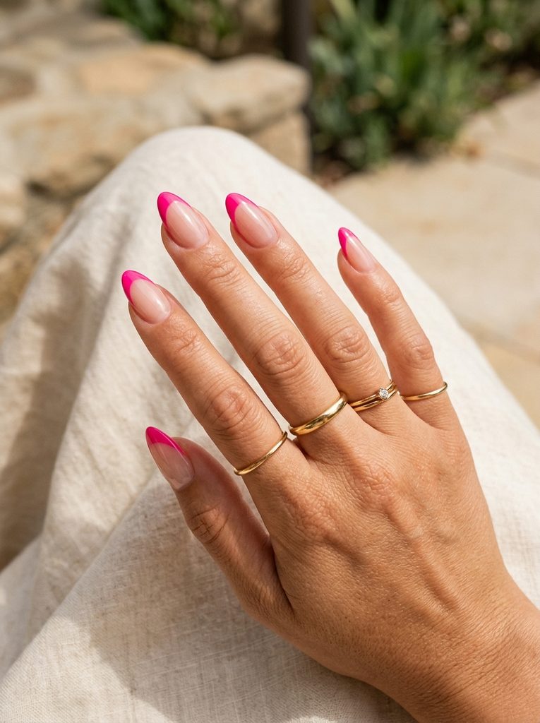 Hot Pink French Tips