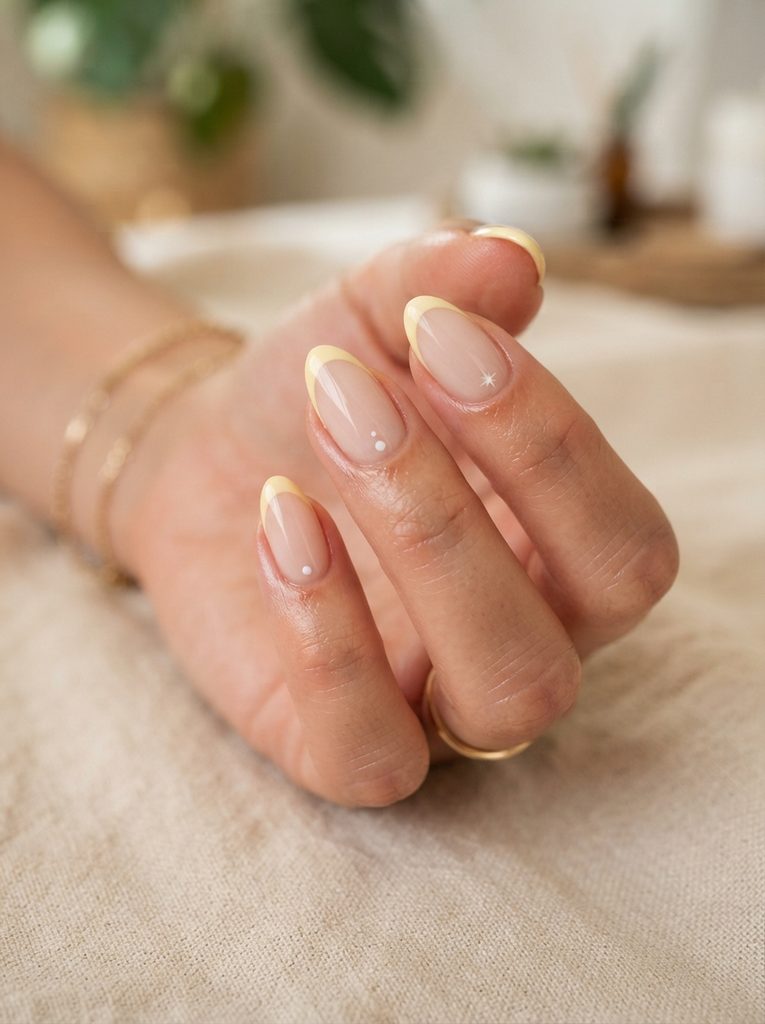 Butter Yellow French Nails