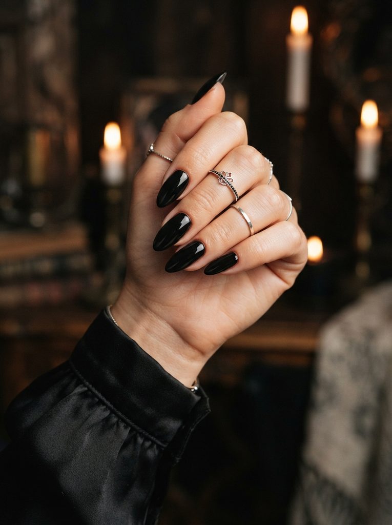 Black Halloween Nails Design Ideas