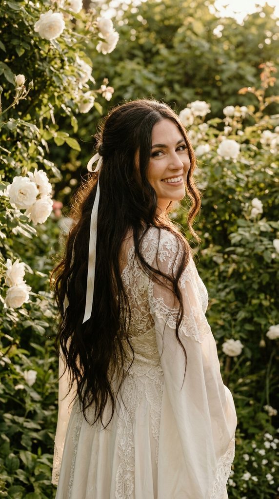 Half-Up Half-Down Wedding Hairstyles for Long Hair