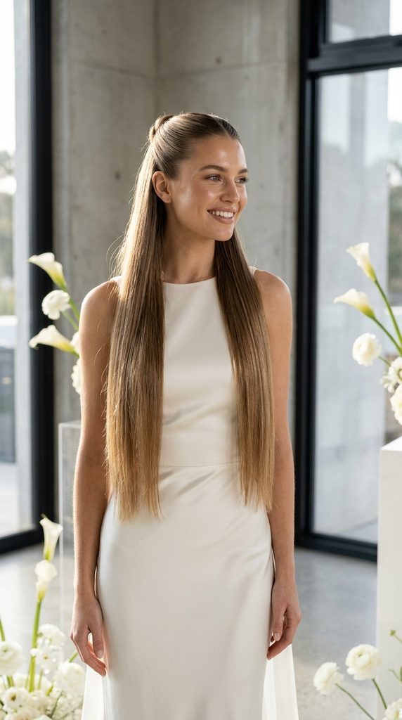 Half-Up Half-Down Wedding Hairstyles for Long Hair
