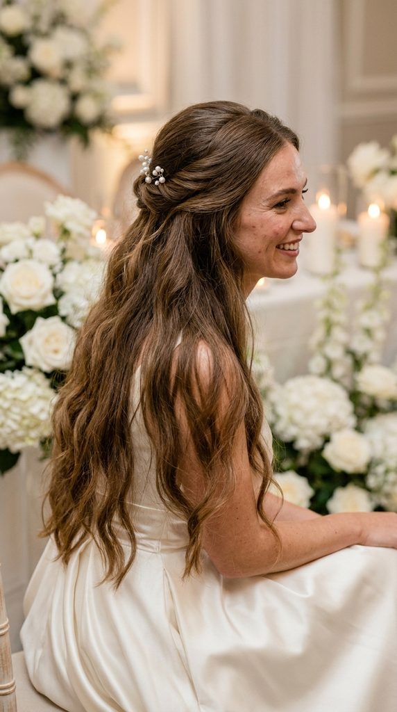 Half-Up Half-Down Wedding Hairstyles for Long Hair