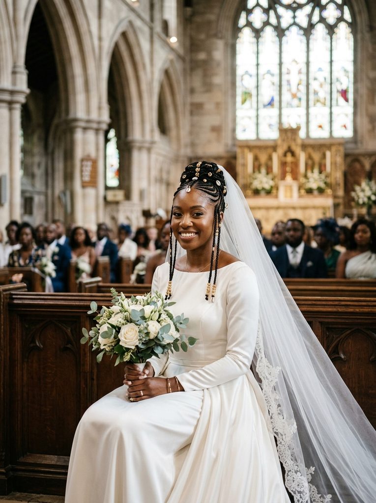 Fulani Braids With a Cathedral Veil