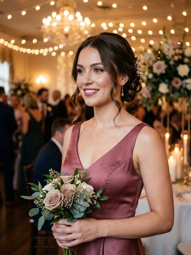 Elegant Makeup With a Defined Berry or Rose Lip