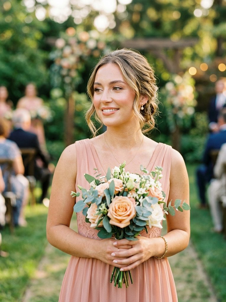 Makeup Inspo Glowy Look With Peach and Champagne Tones