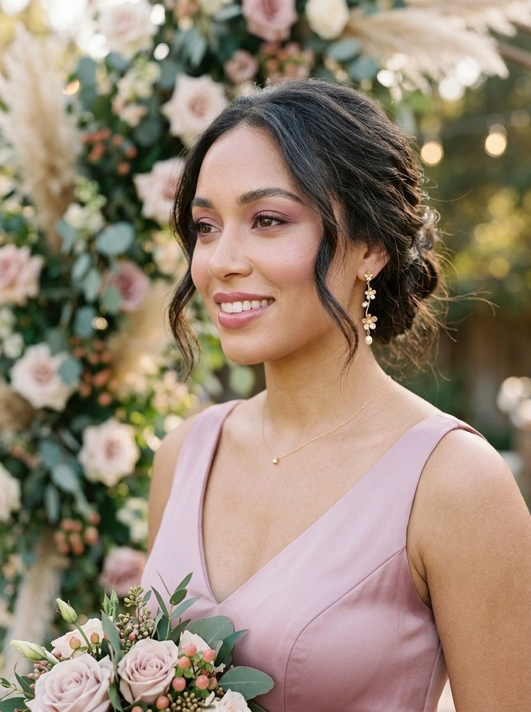 Elegant Makeup With Rosy Monochromatic Tones