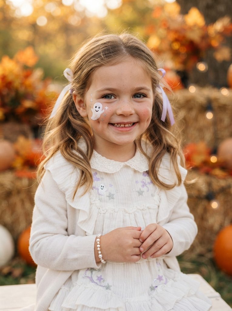 Friendly Ghost Face Paint for Halloween