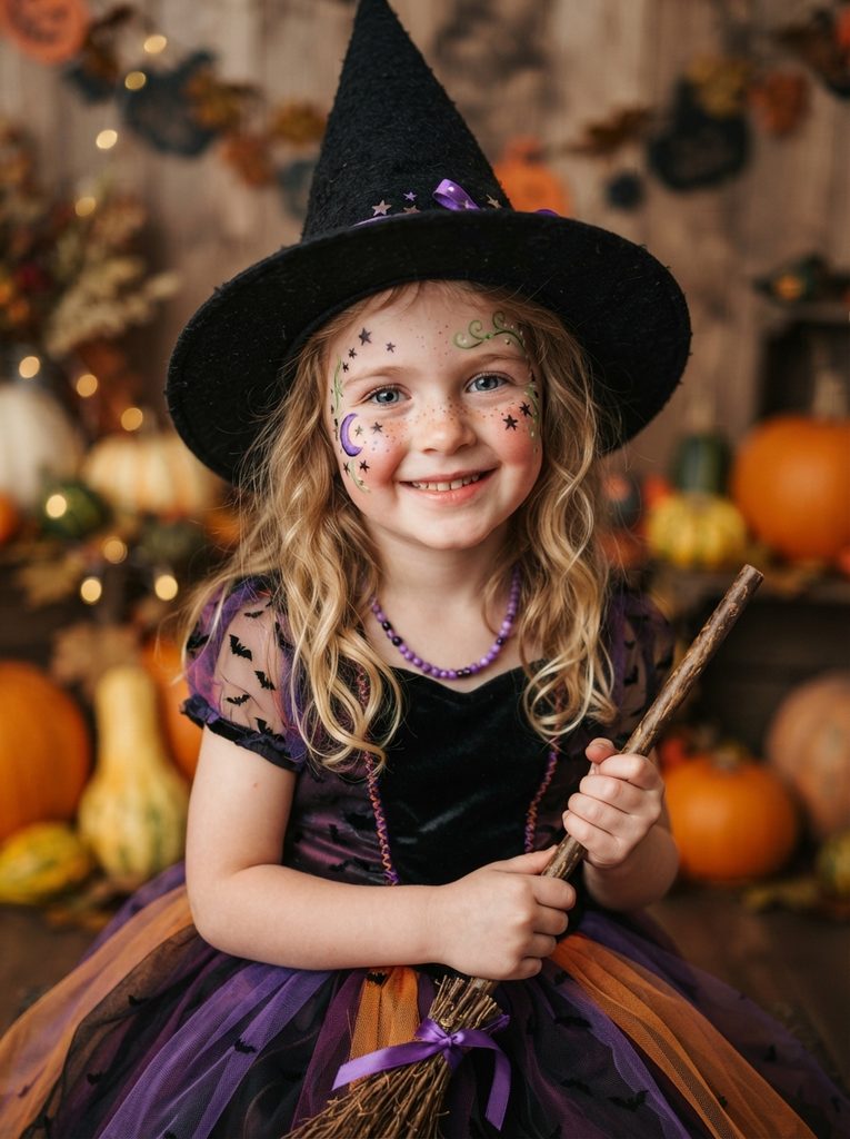 Kid Halloween Face Paint Ideas: Little Witch