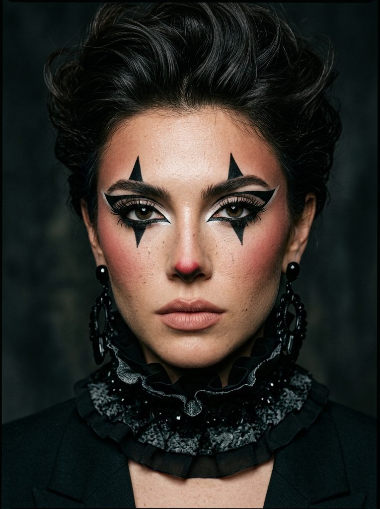 Clown Halloween Makeup Easy With Graphic Eye Shapes
