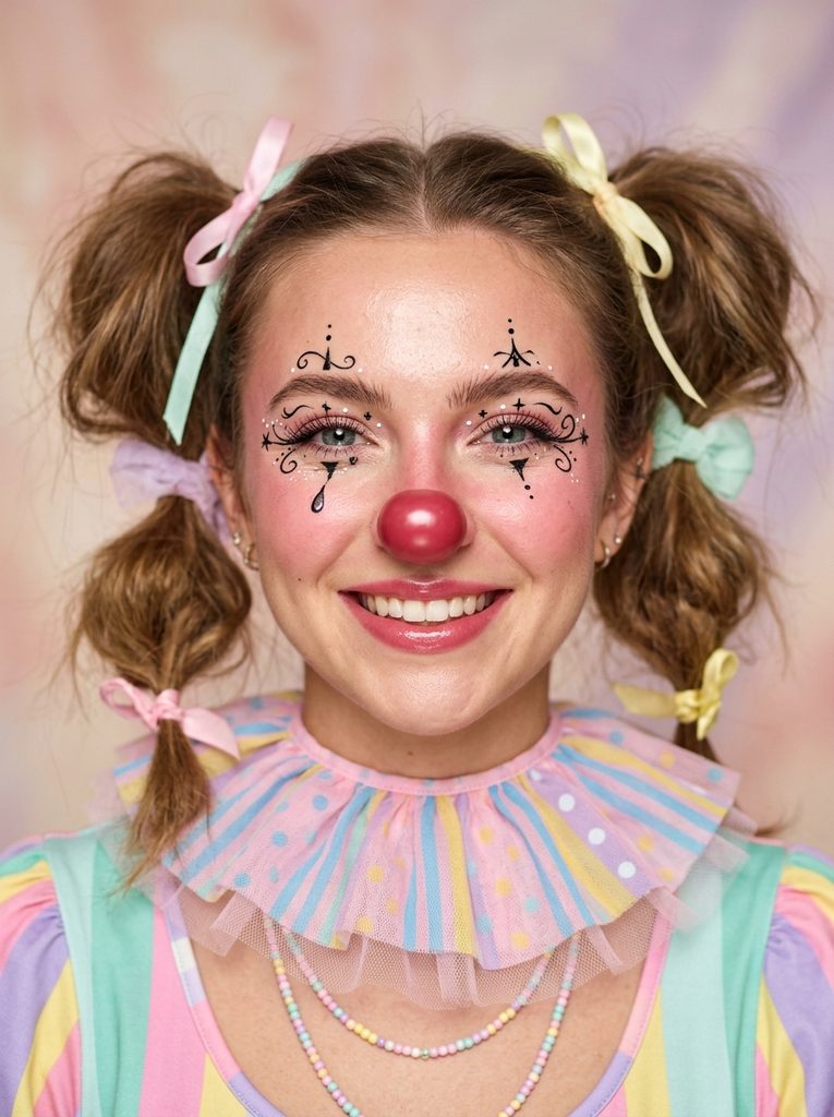 Simple Halloween Makeup Looks Clown With a Cute Twist