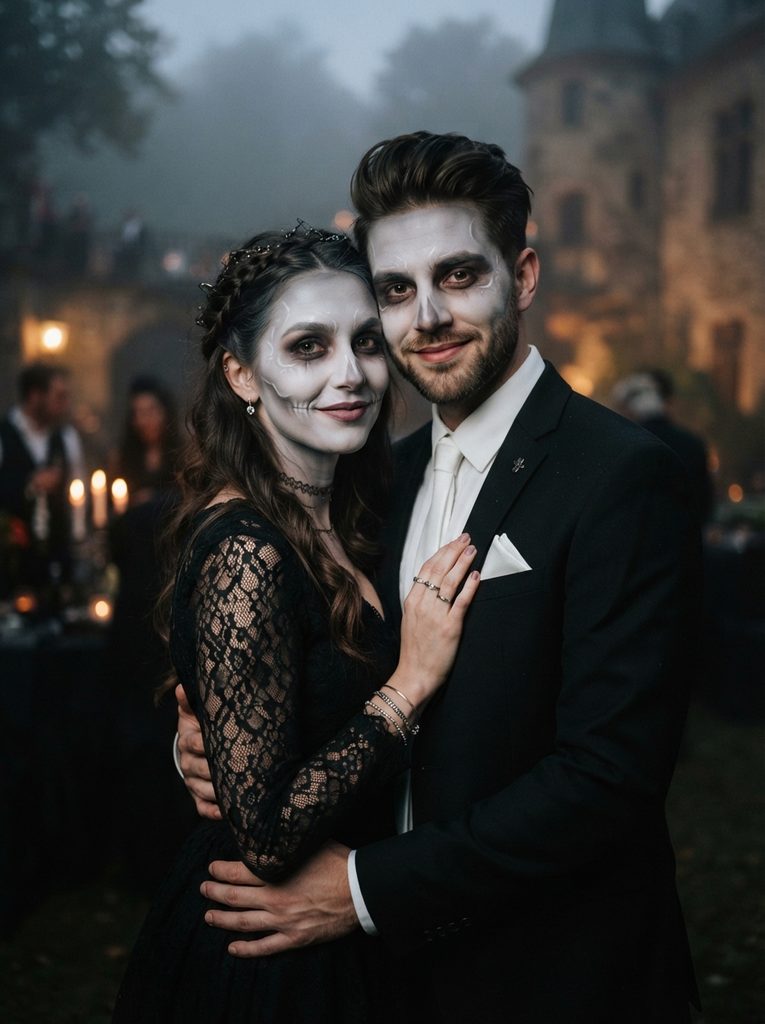 Matching Halloween Makeup With a Classic Ghost Theme