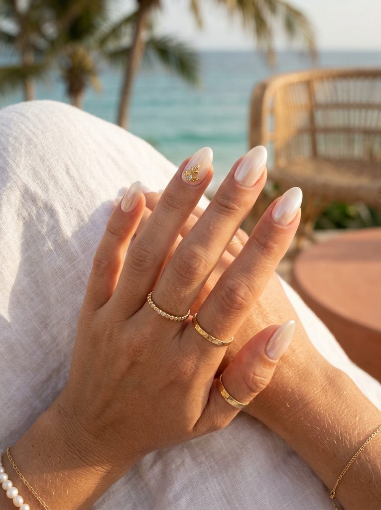 Pearl Chrome With Tiny Gold Details
