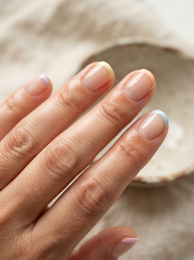 Pastel Micro-French Tips