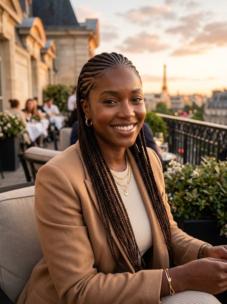 Feed-In Cornrows With Gradual Thickness