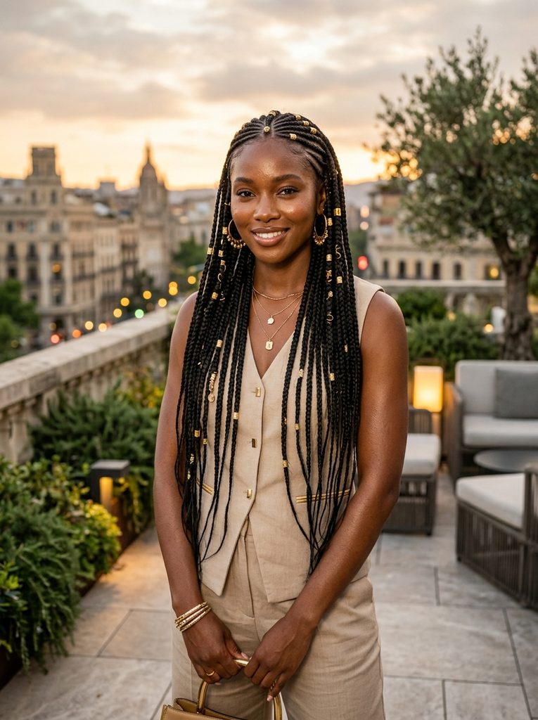 Fulani Braids With Gold Beads