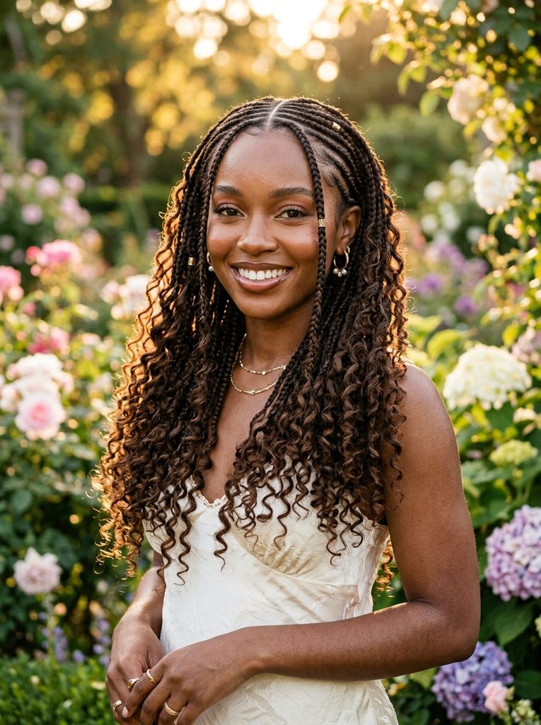 Fulani Braids With a High Bun