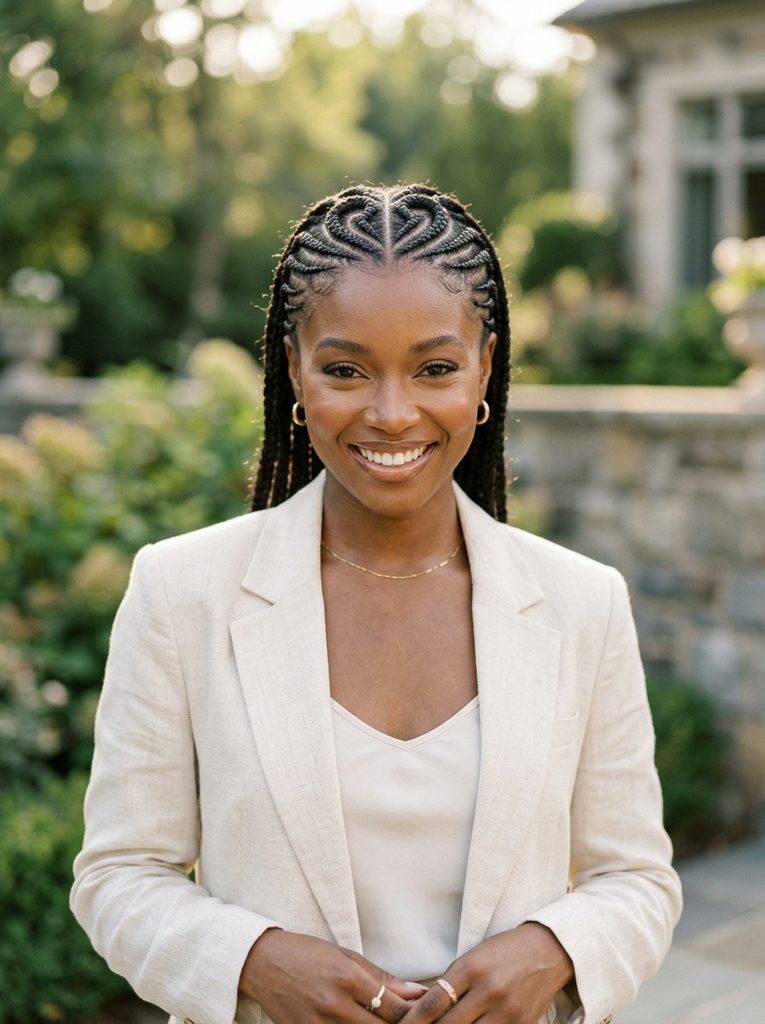 Heart-Shaped Cornrow Design