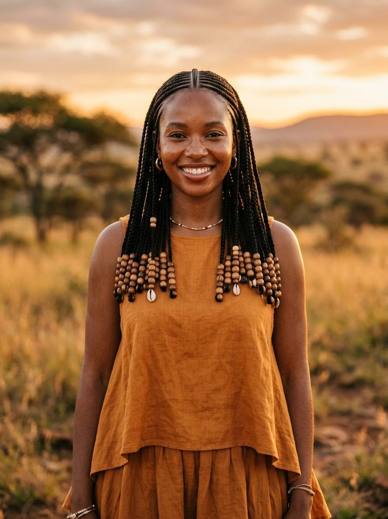 Fulani Braids With Geometric Parts