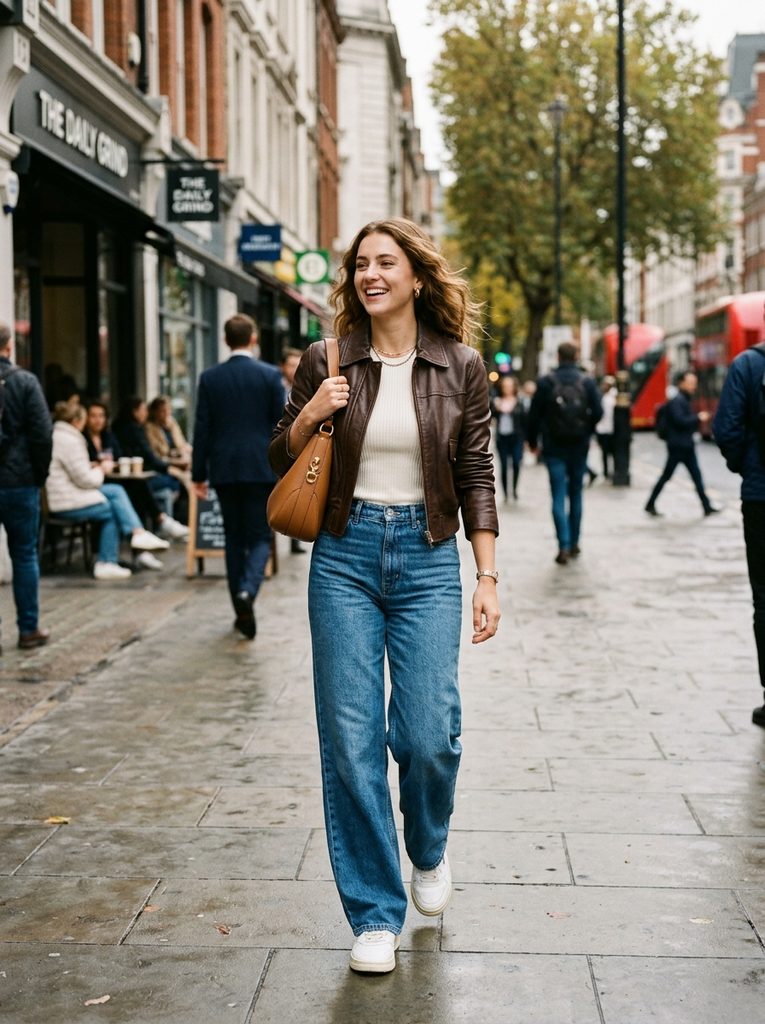 Relaxed Wide-Leg Jeans With a Fitted Top