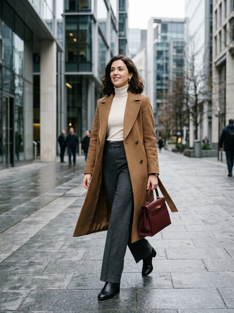 Winter Outfit Inspo With a Long Coat and Wide-Leg Trousers