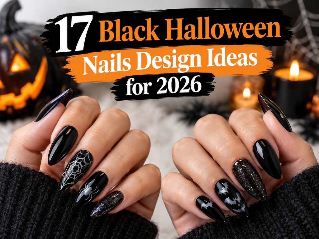 Black Halloween Nails Design Ideas