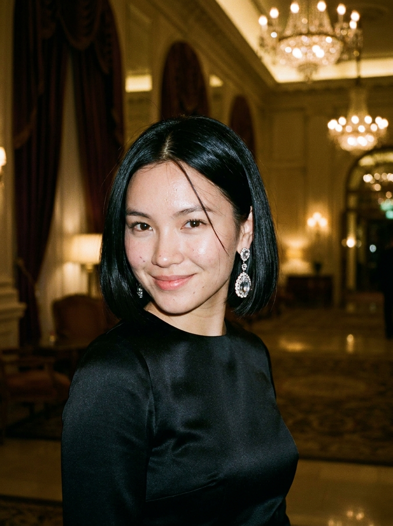 Sleek Straight Bob With Statement Earrings