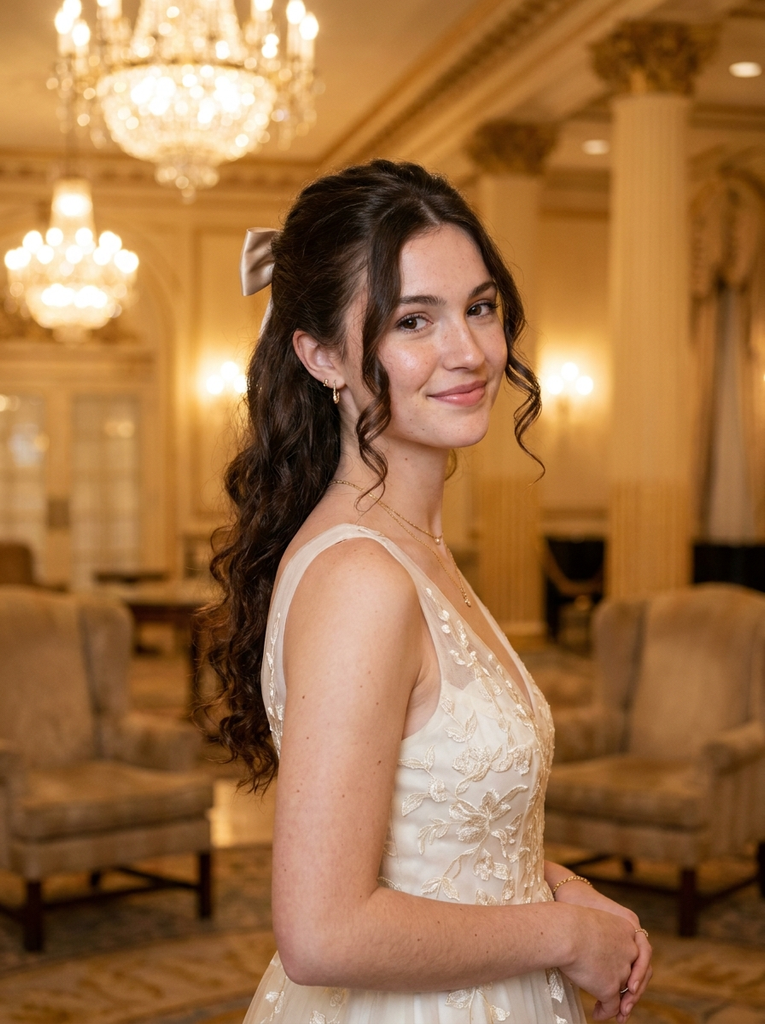 Half-Up Bow With Romantic Curls