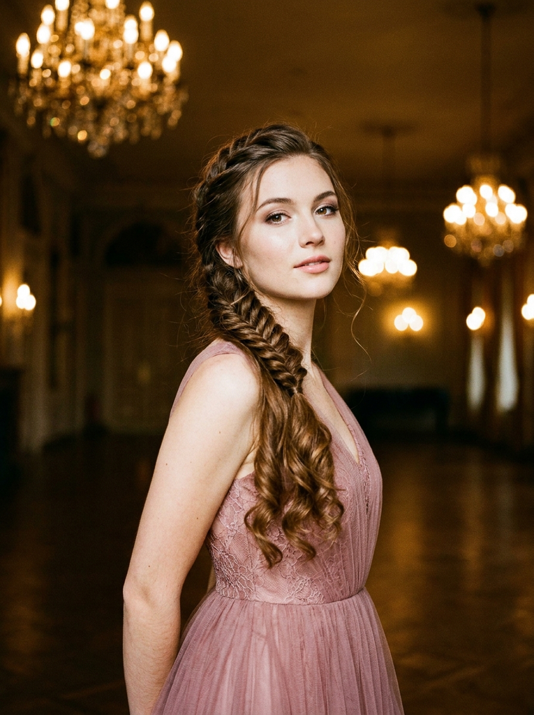 Half-Up Fishtail Braid With Loose Waves