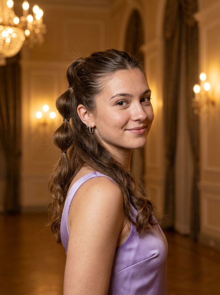 Half-Up Bubble Ponytail
