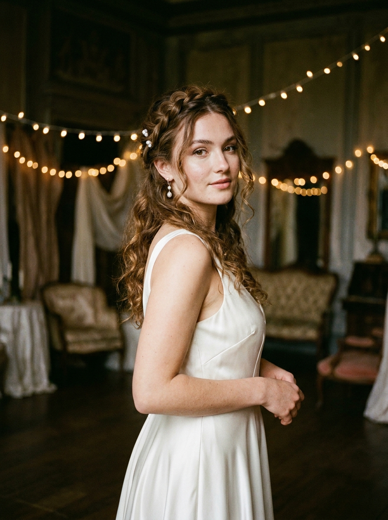 Braided Halo Half-Up Hairstyle