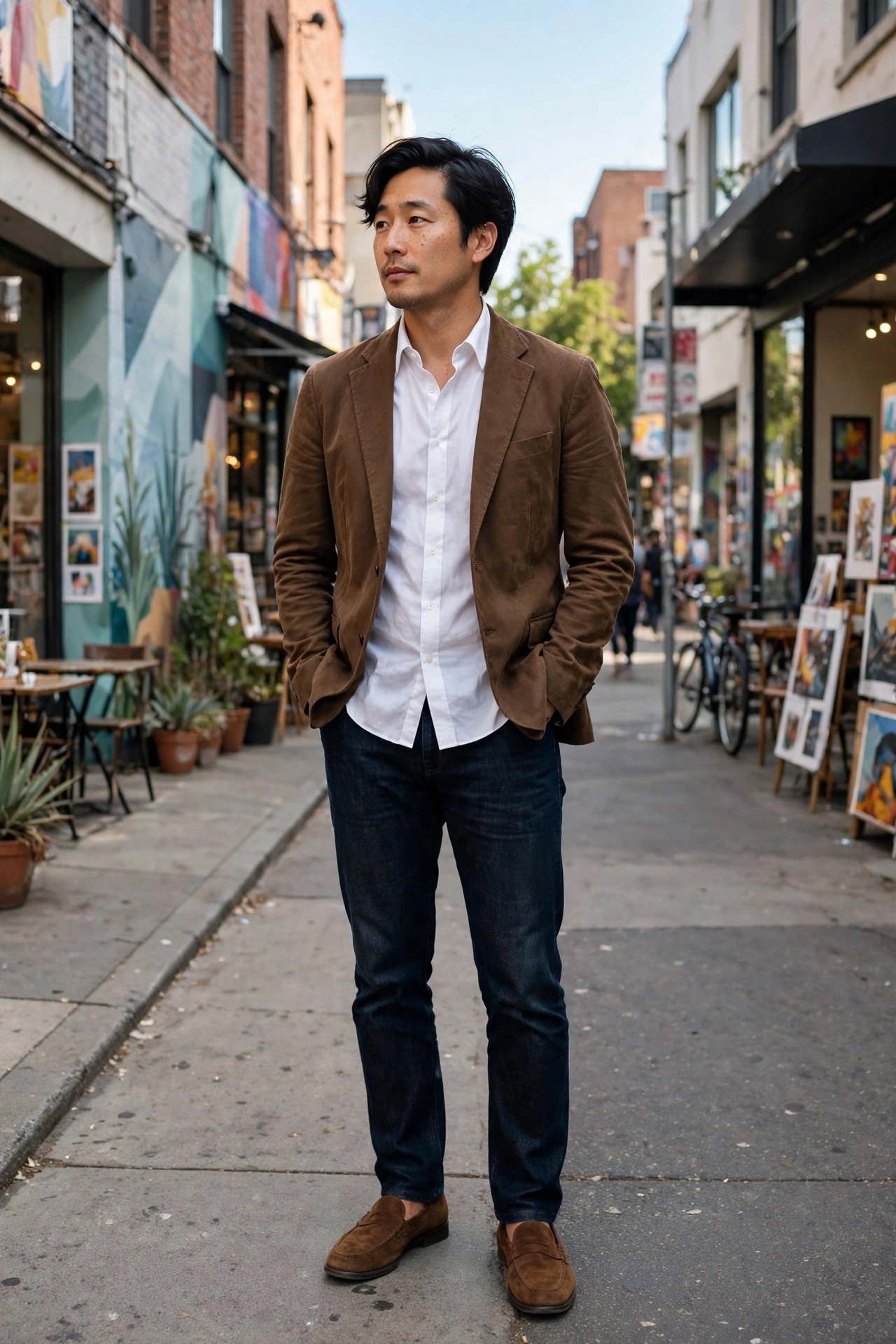 Brown casual blazer outfit