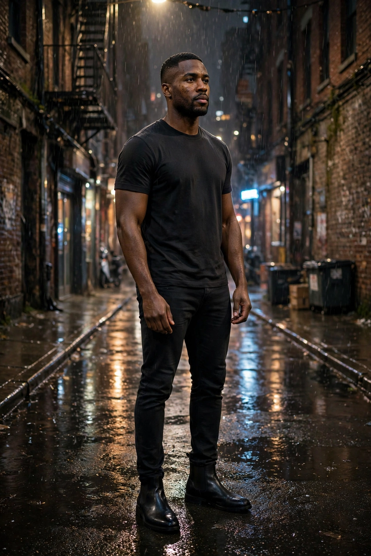 Black chelsea boots with black jeans