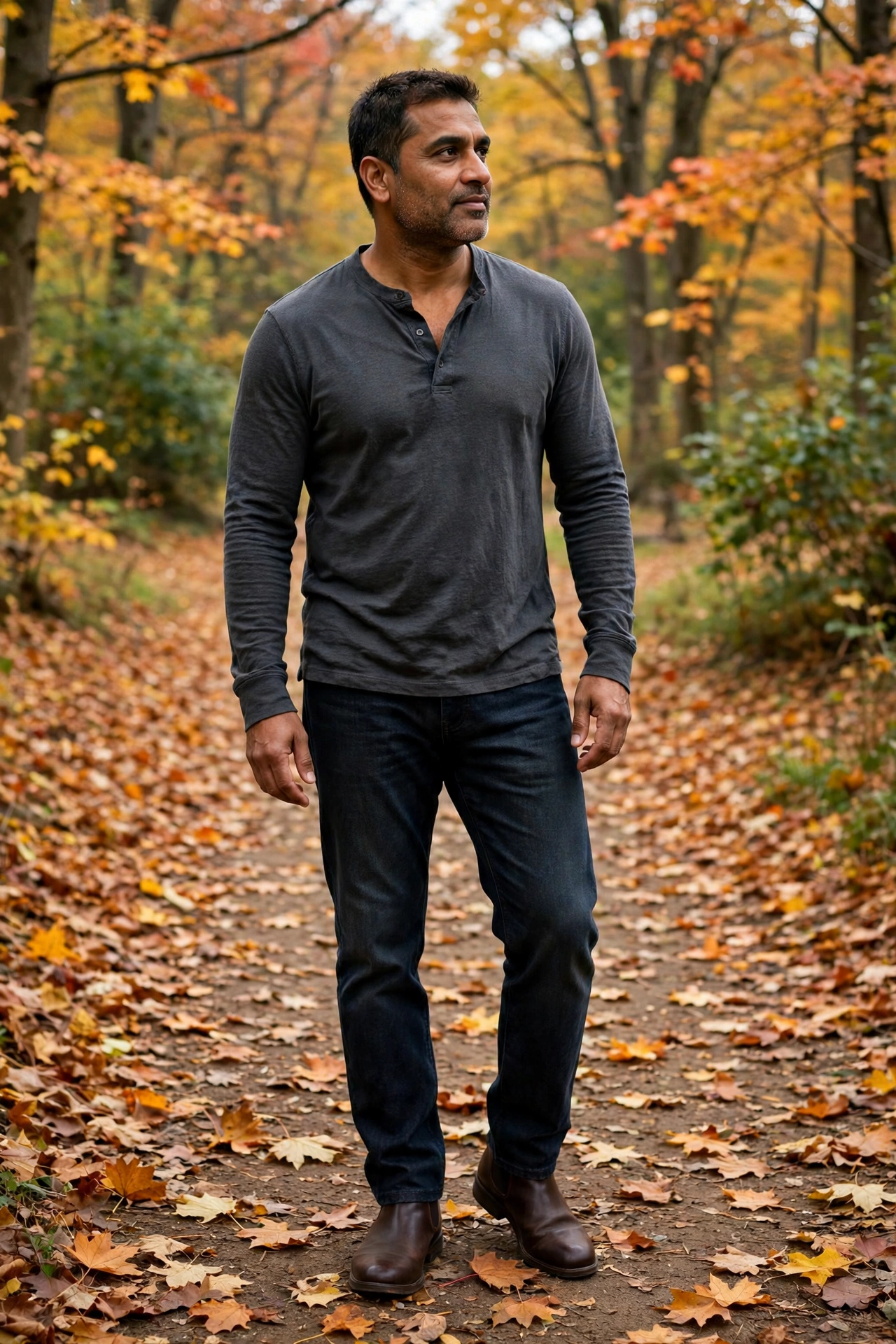 Chelsea boots with charcoal henley