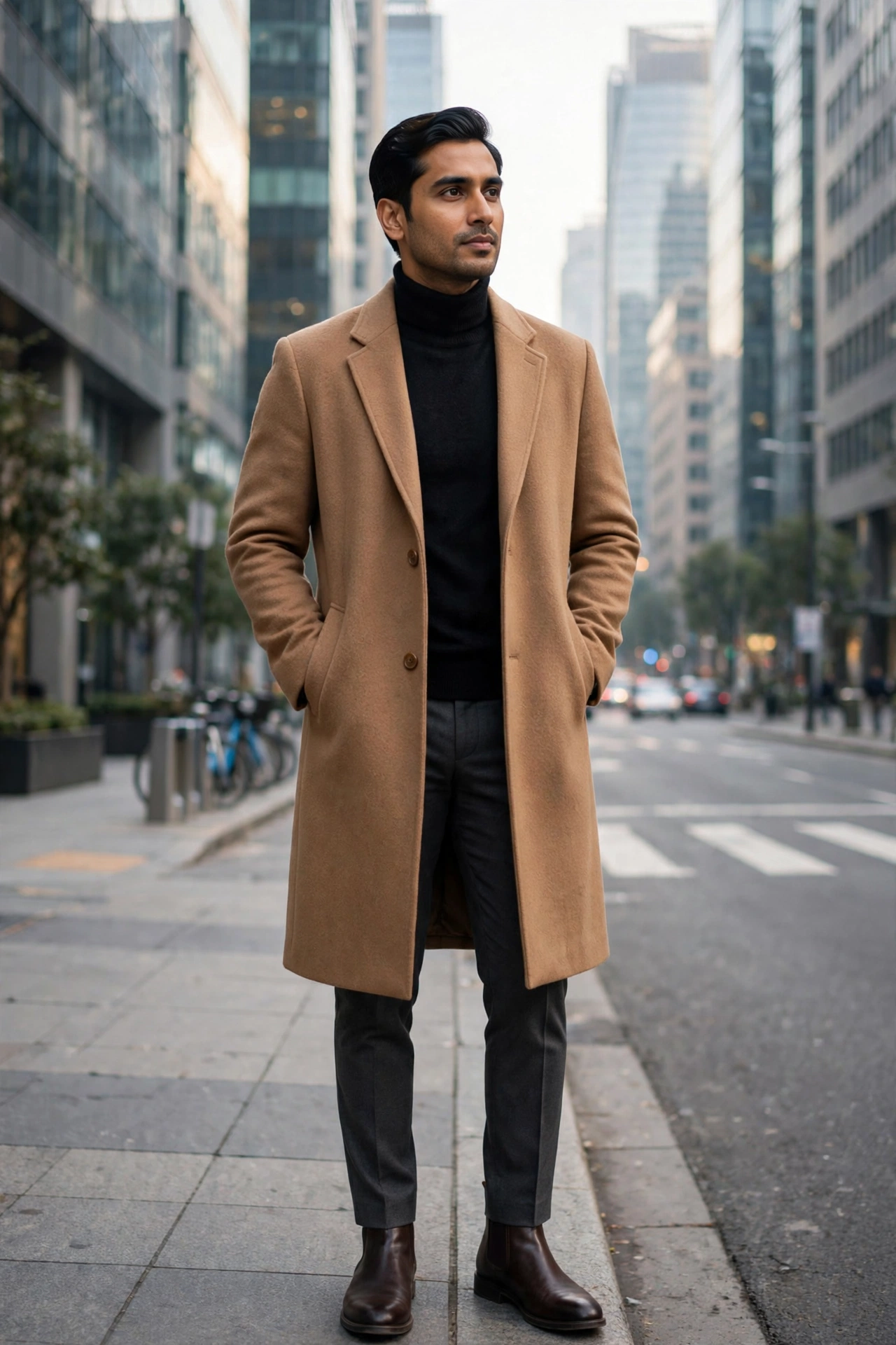 Chelsea boots with overcoat