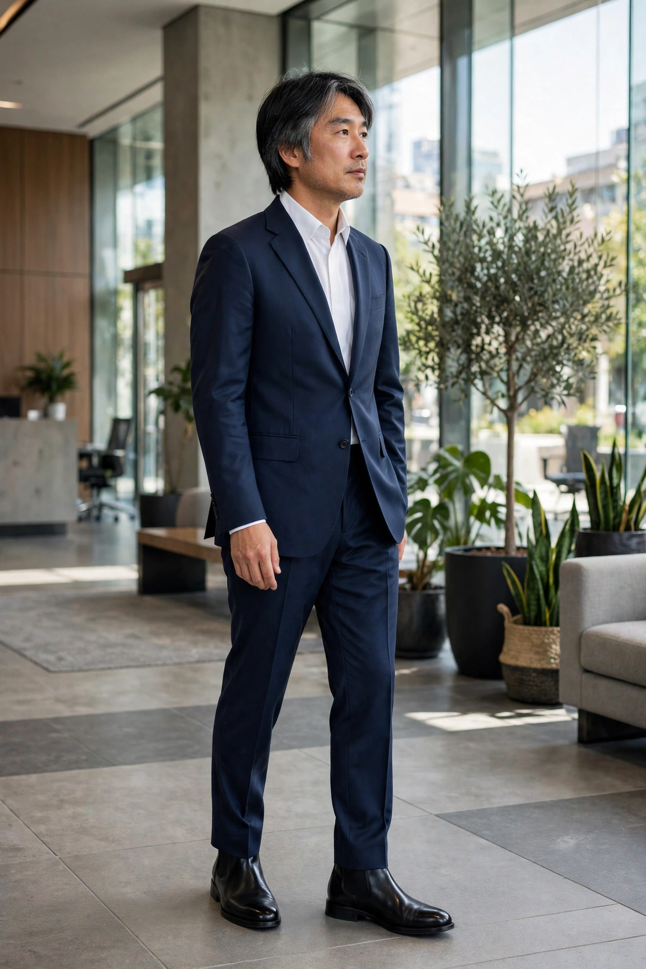 Chelsea boots with suit
