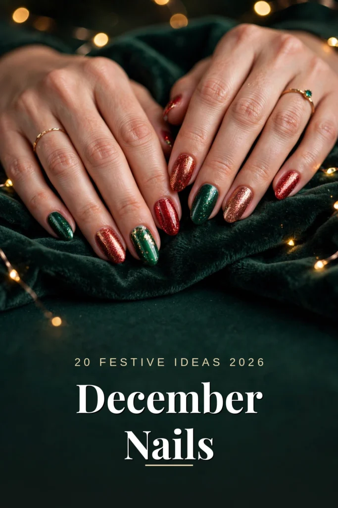 December Nails 2026 festive ideas cover