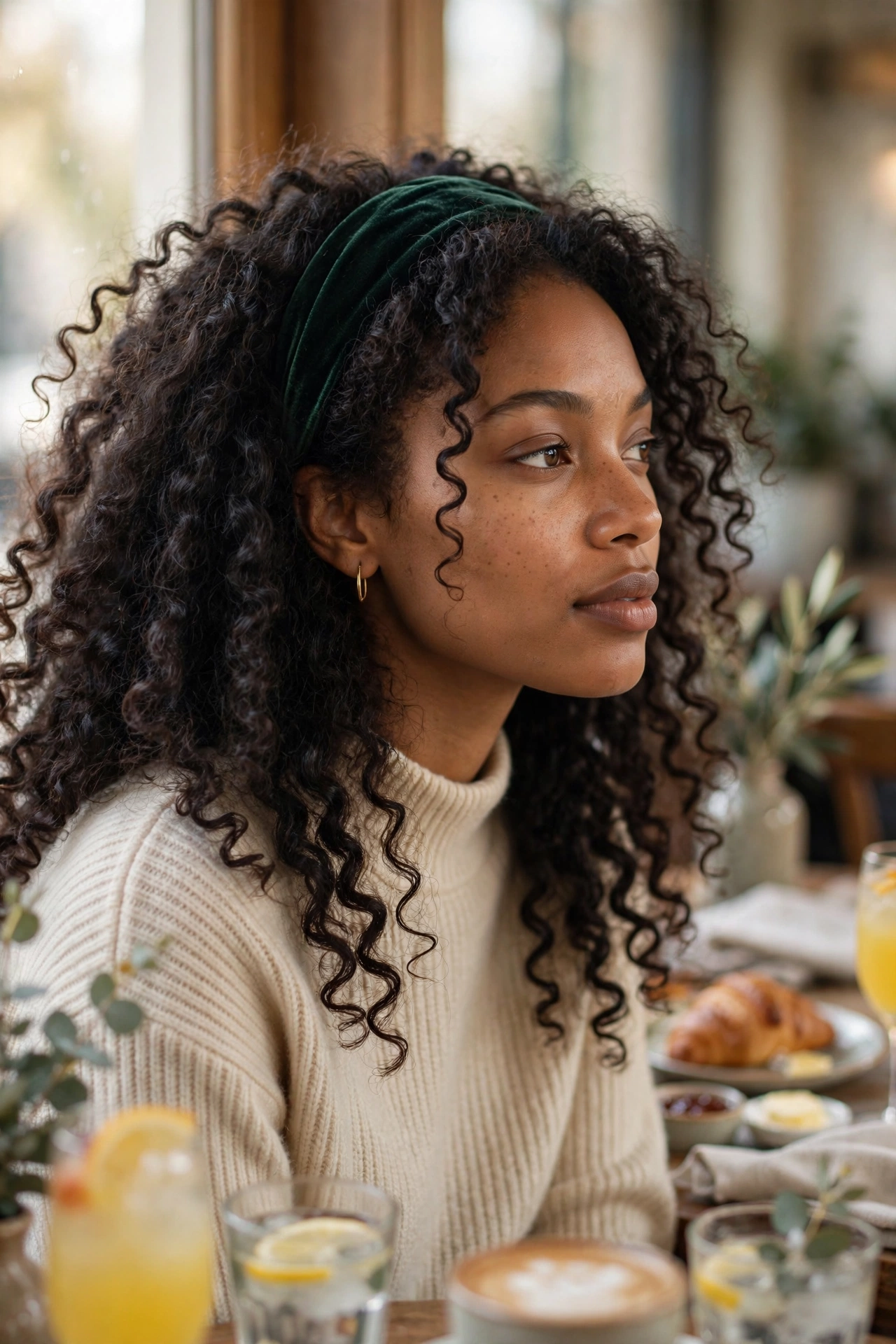 Silk headband hairstyle