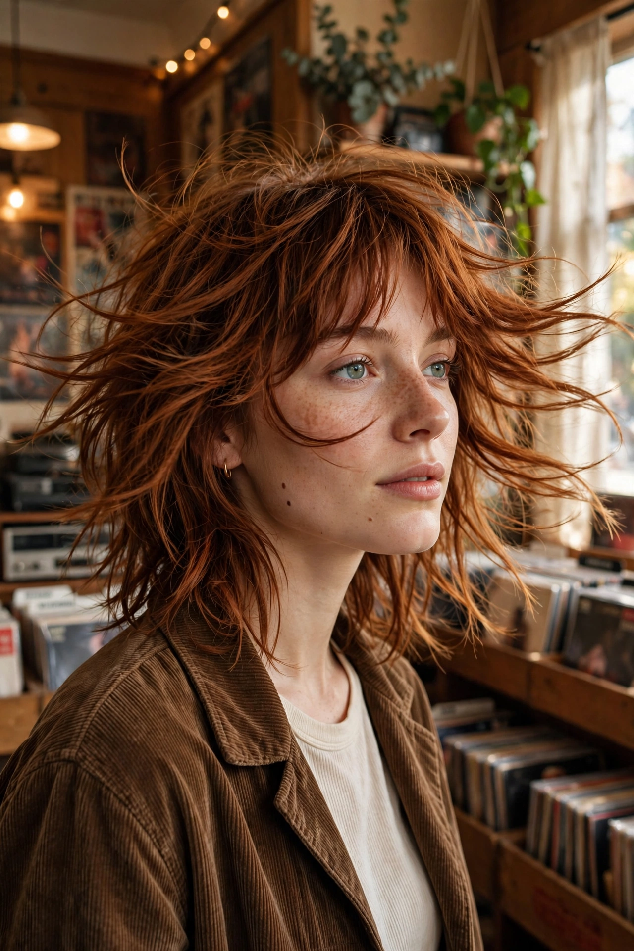 Layered shag haircut medium length