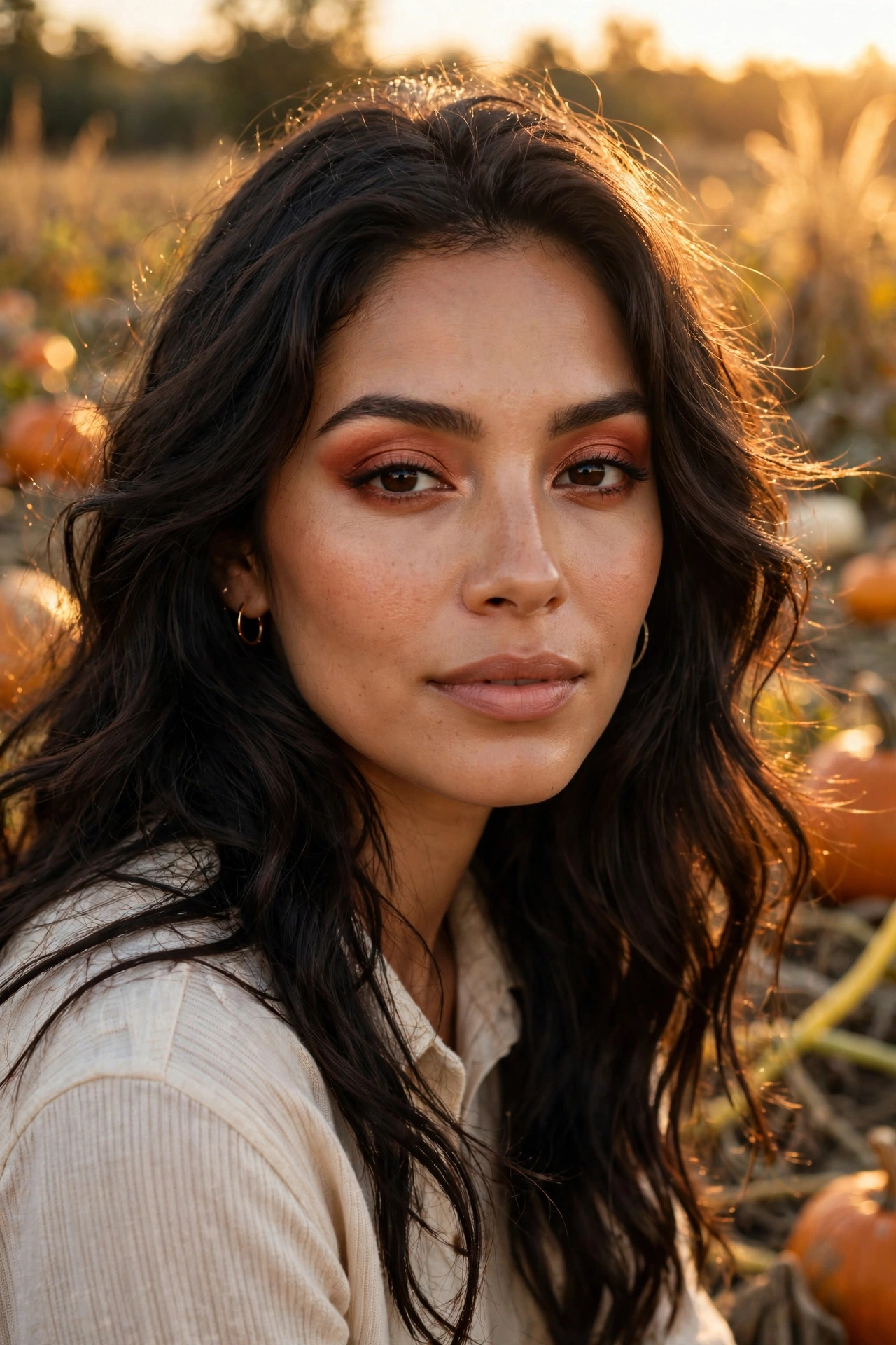 Warm terracotta eyeshadow look