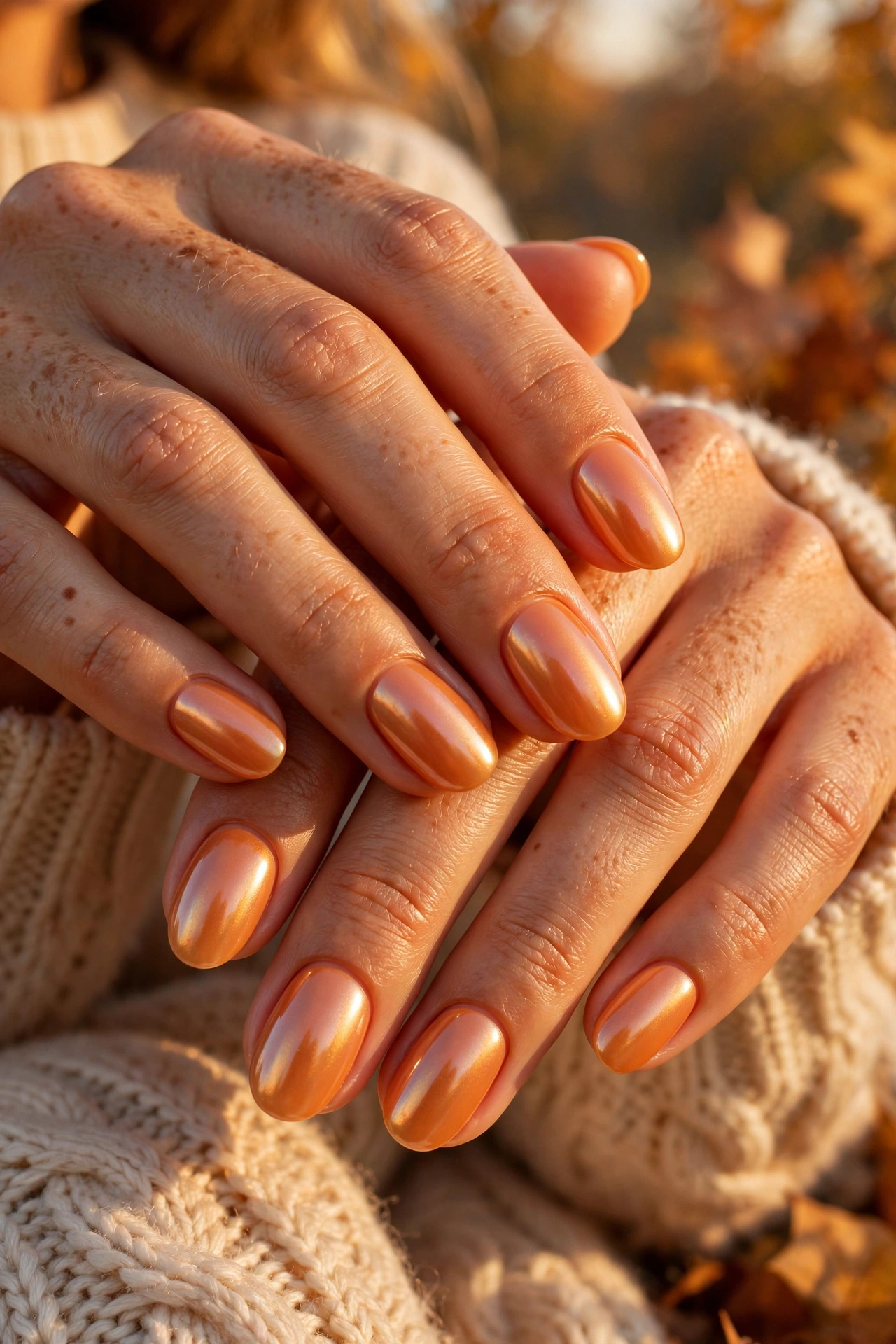 Pumpkin glazed donut nails