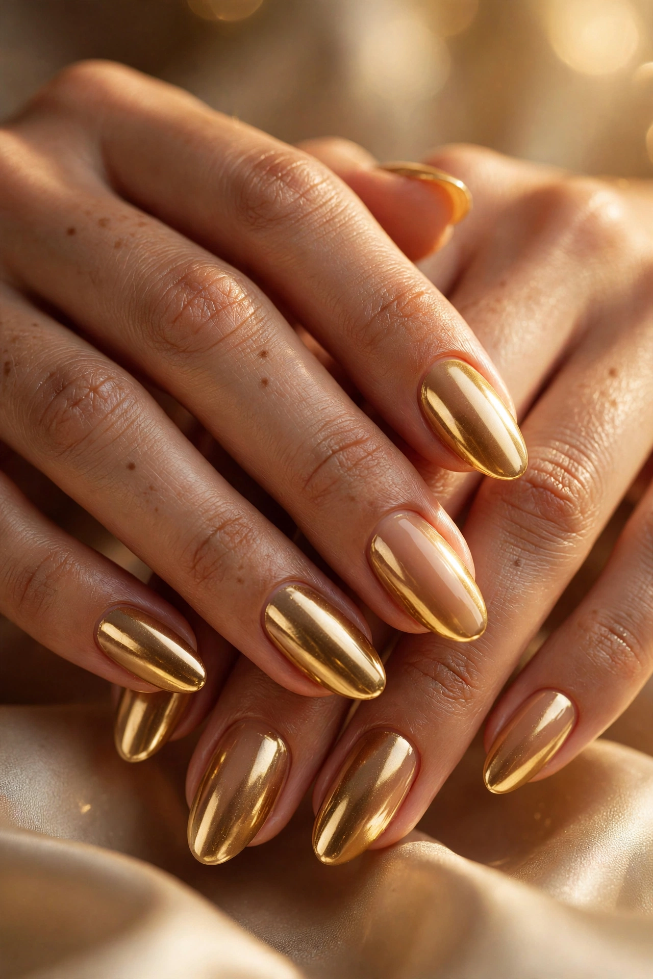 Gold glazed donut nails