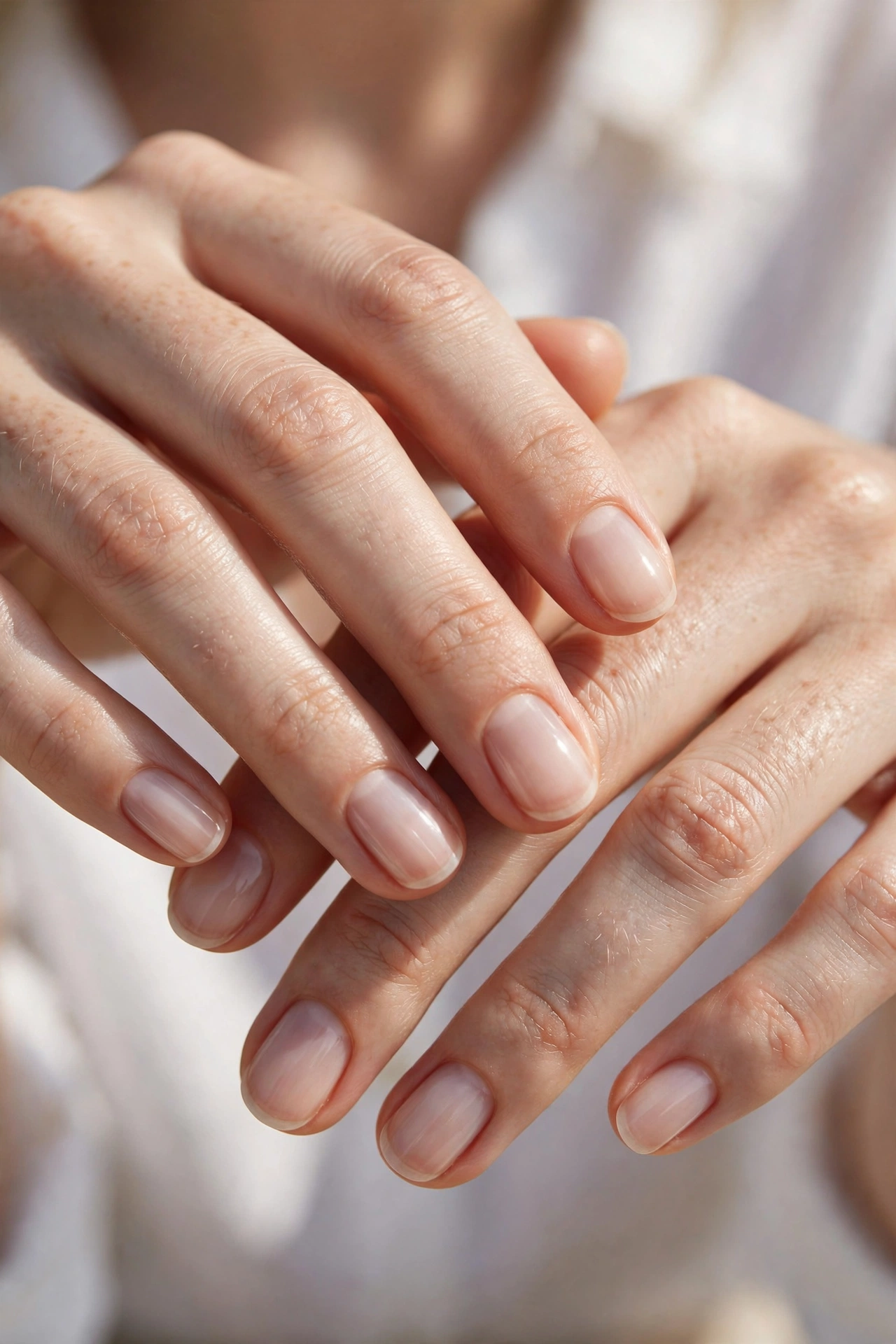Sheer nude minimalist nails