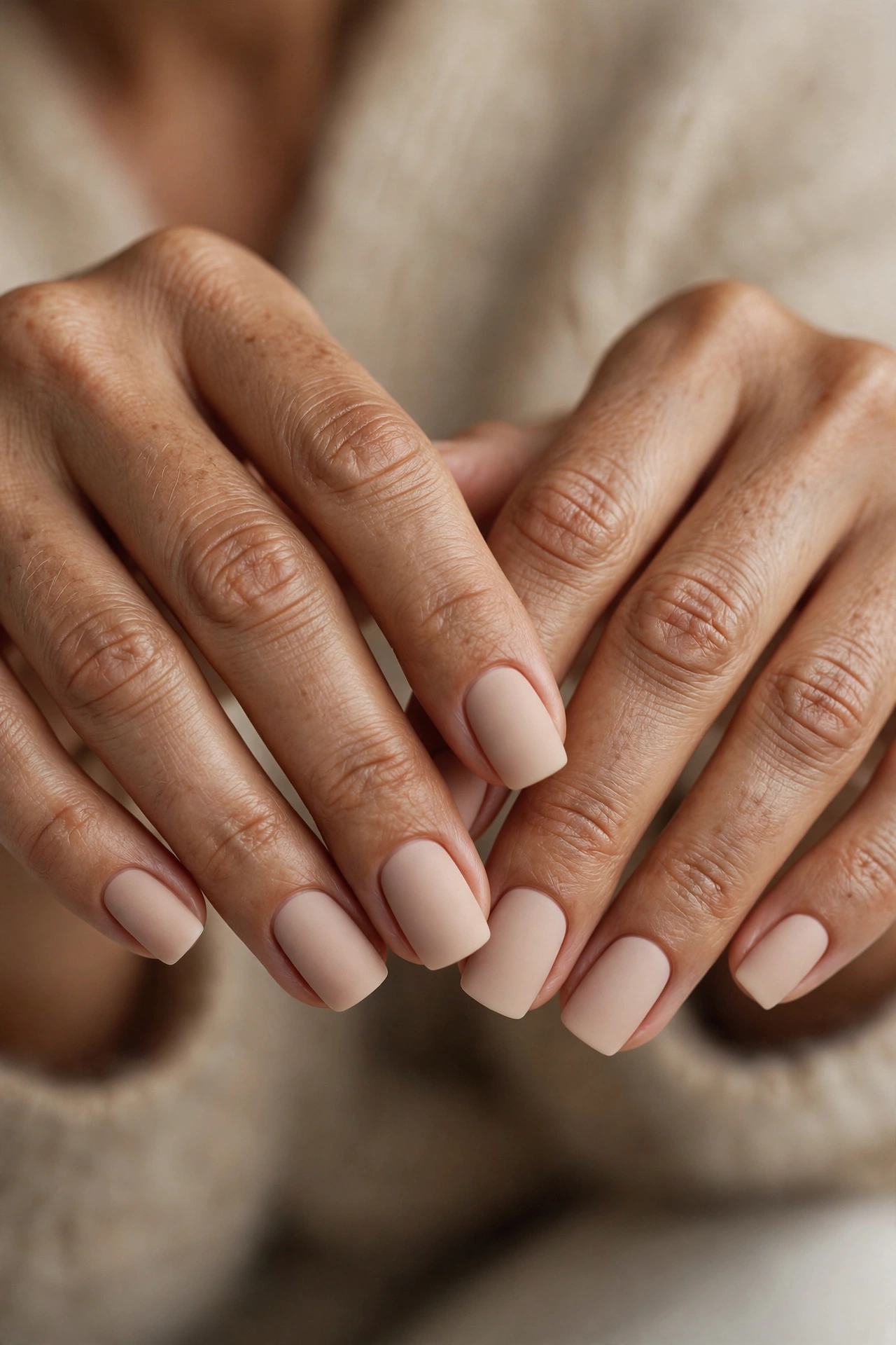 Matte nude minimalist nails