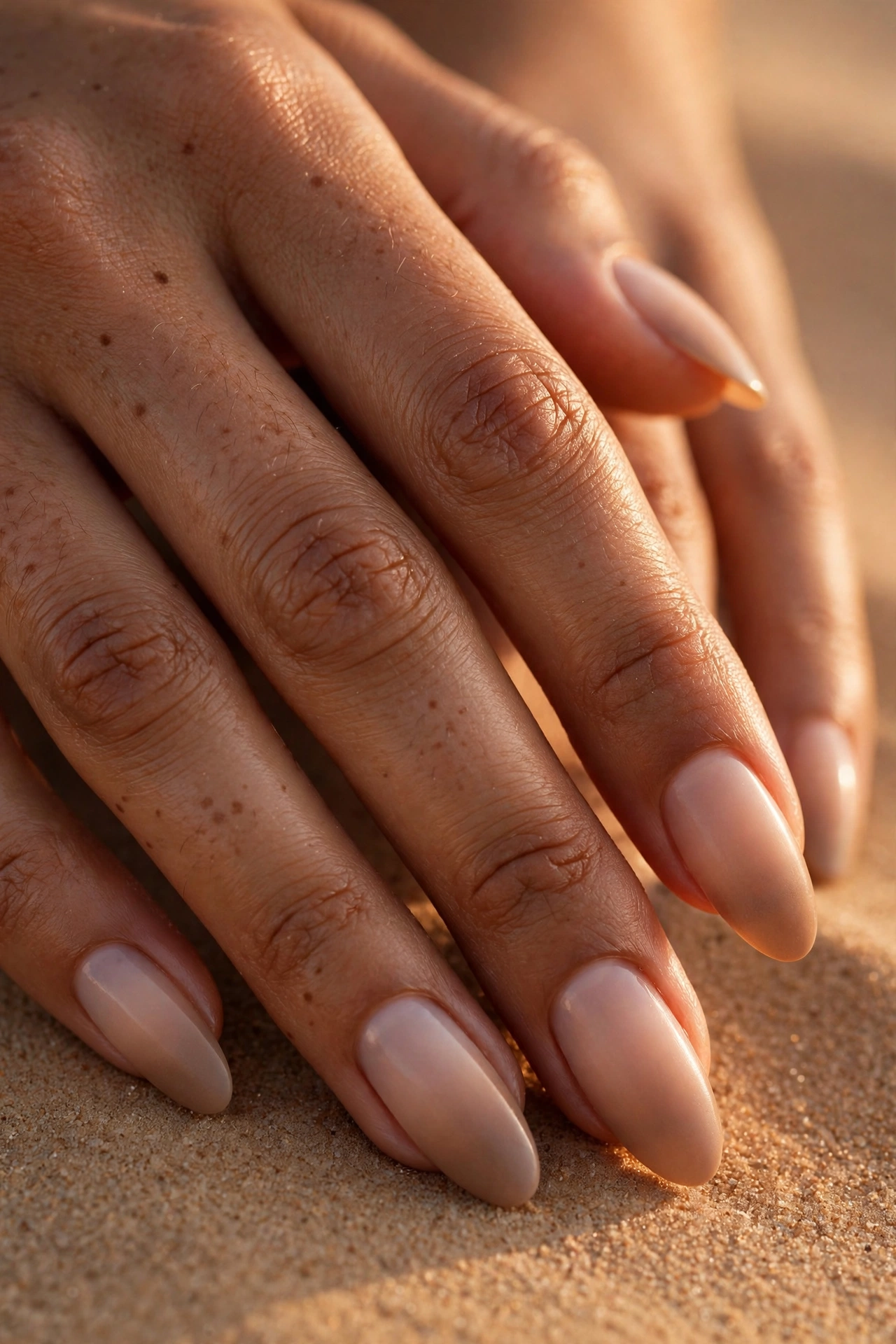 Nude ombre minimalist nails