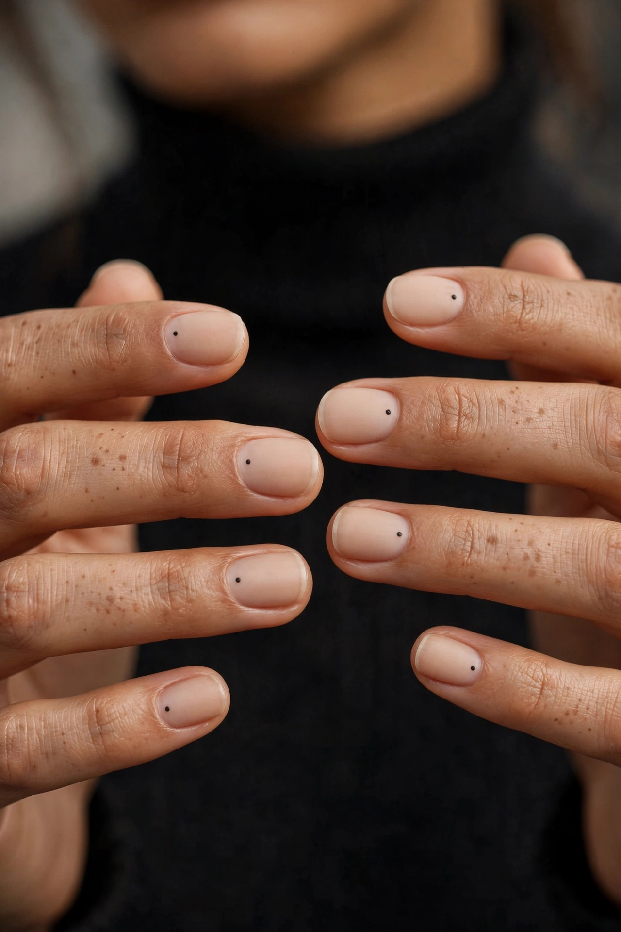 Single dot minimalist nail art