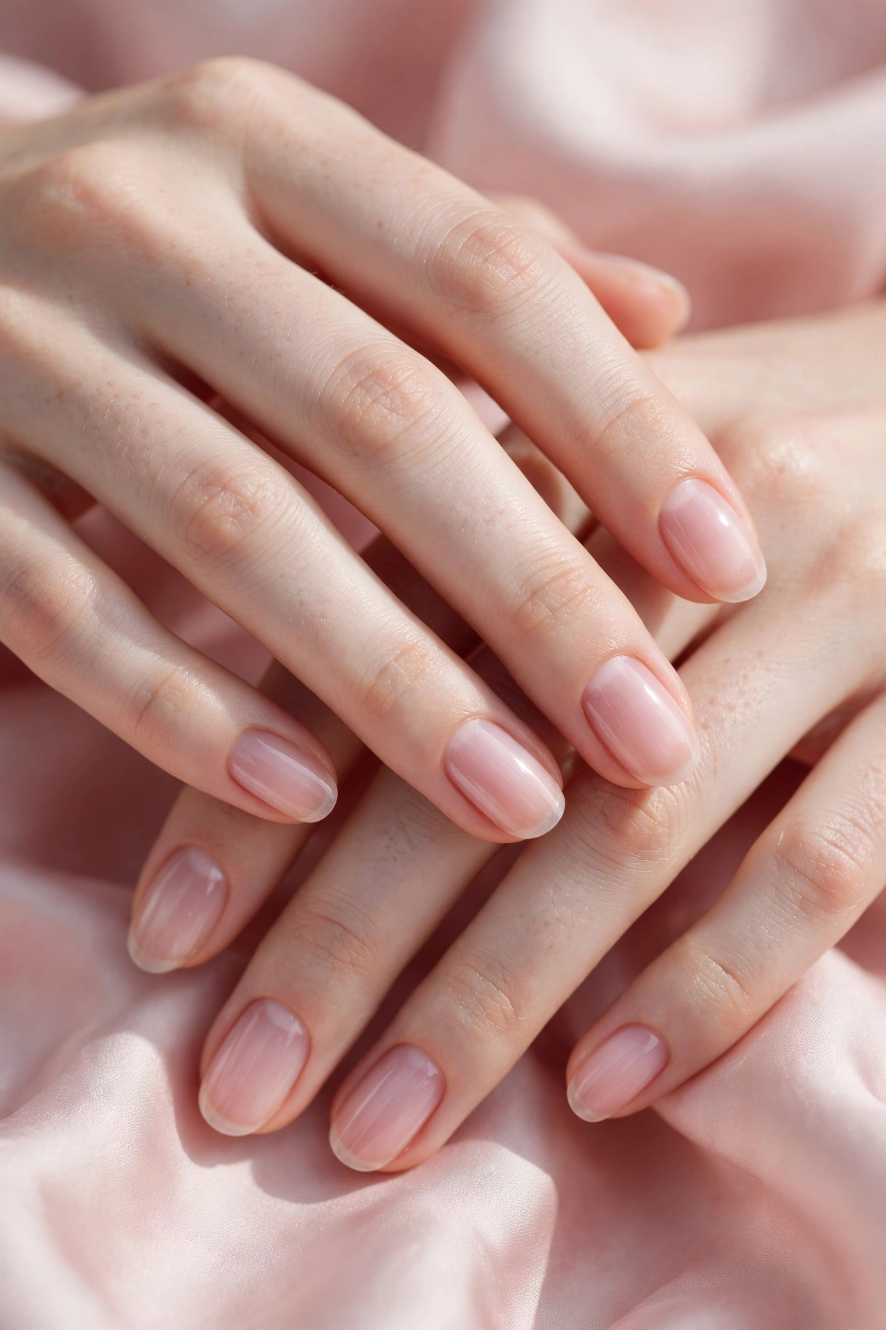 Barely there pink nails