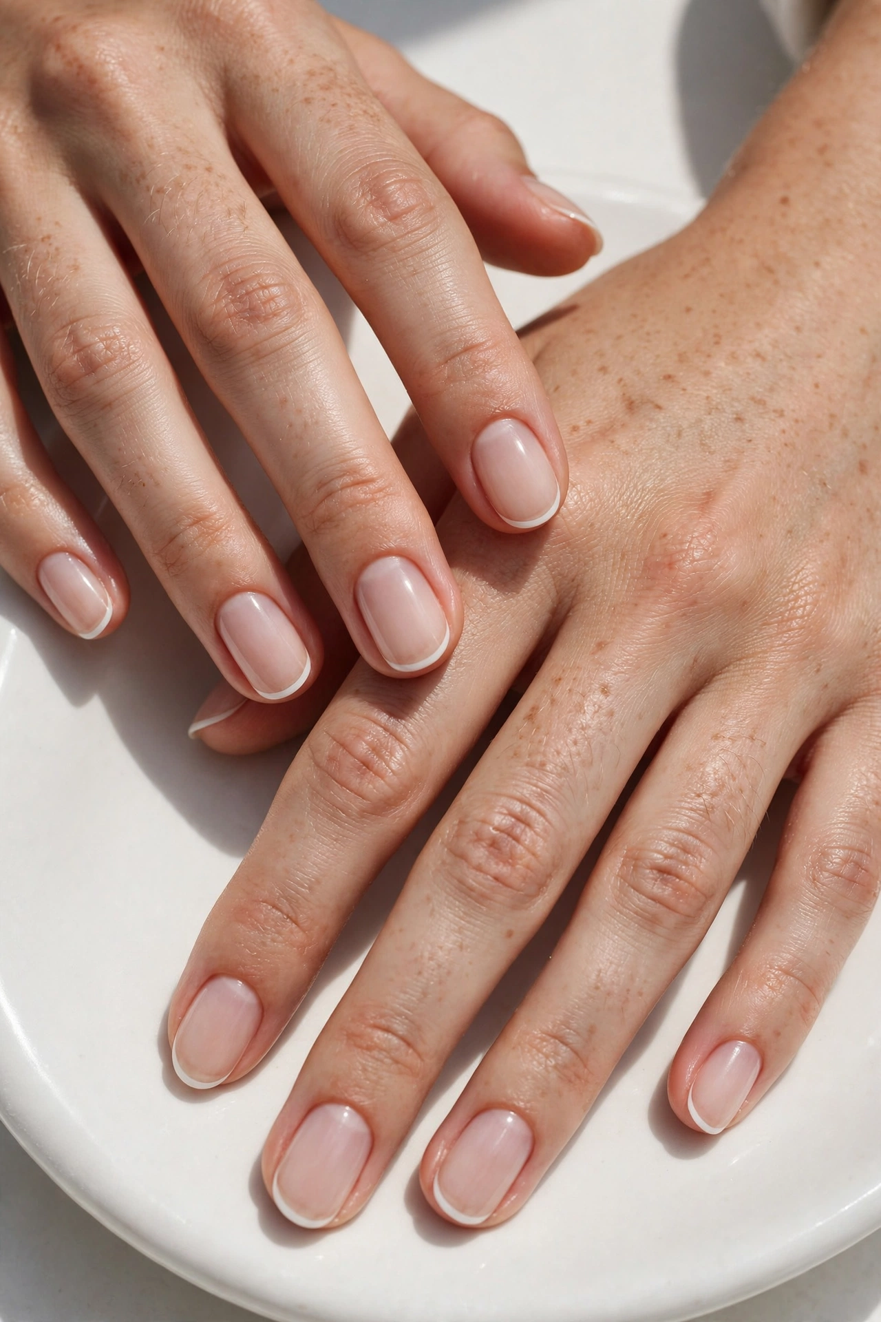 White micro tip nails
