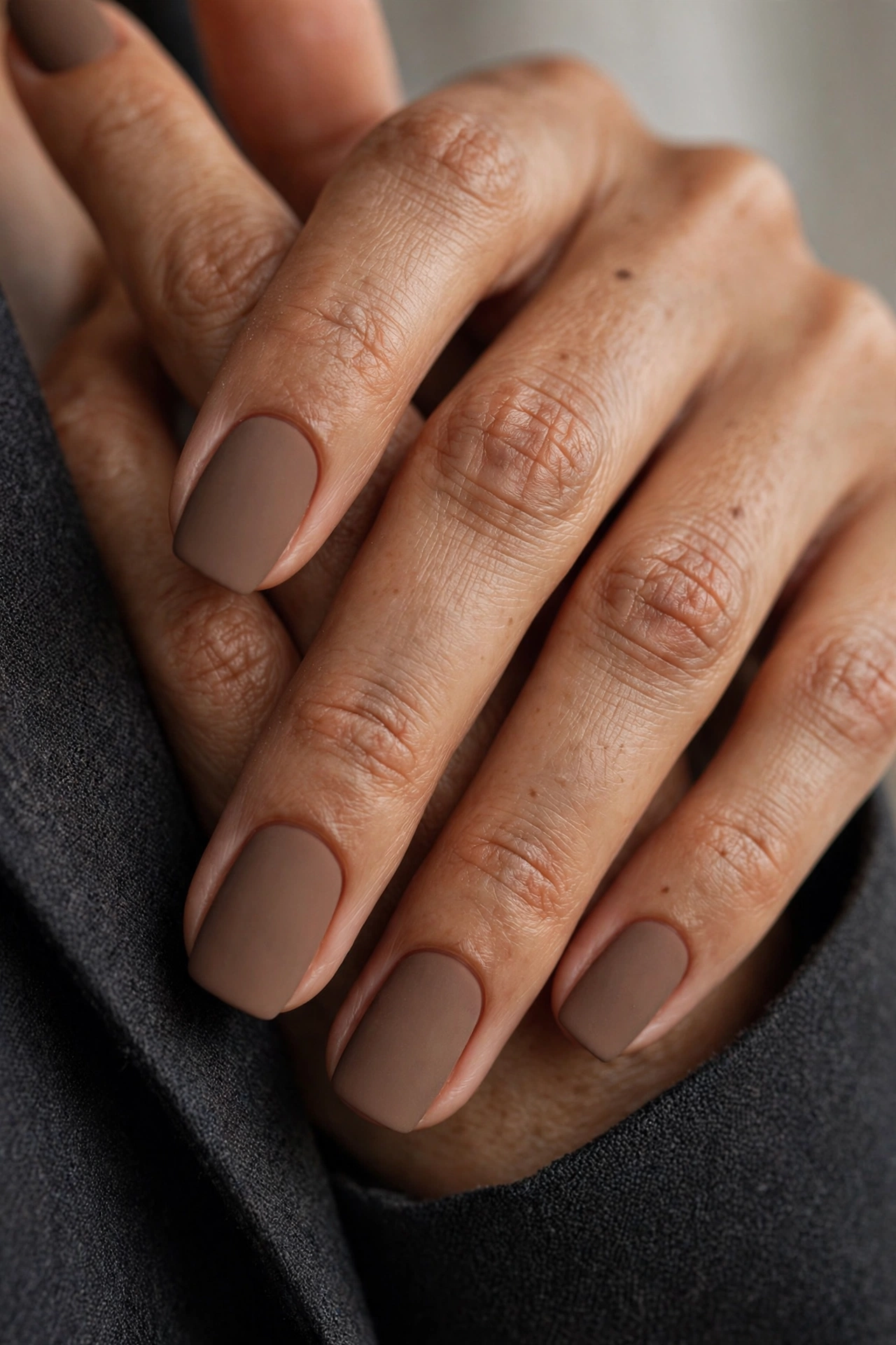 Matte mocha nails