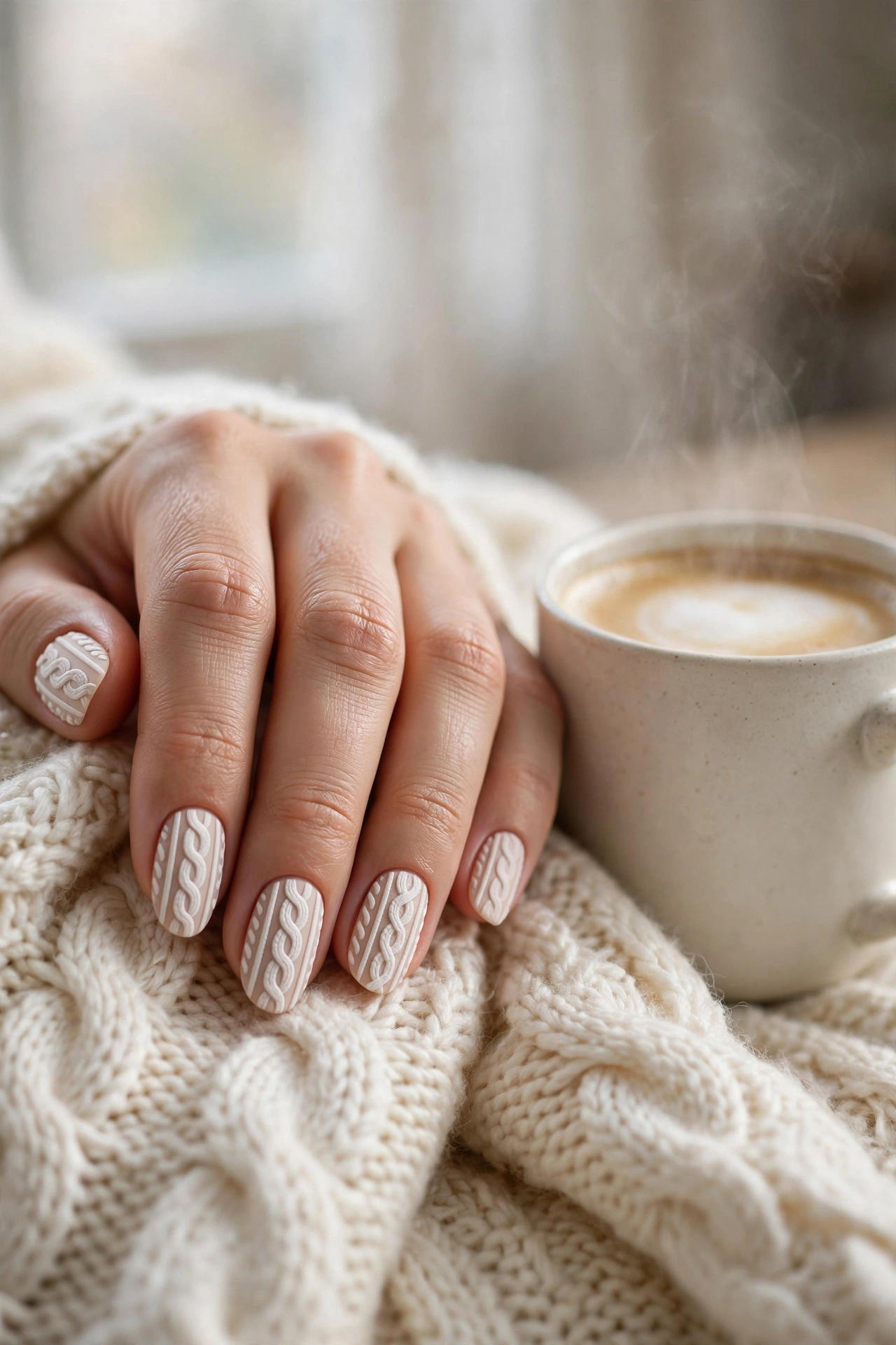 Sweater knit pattern nails